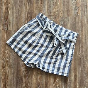 Linen Lux Paperbag Waist Tie Belted Shorts